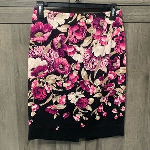 White House Black Market Magenta Pink Floral Pencil Straight Skirt Women's 0
